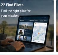Un cliente que revisa perfiles profesionales de pilotos de drones por ubicación y contexto del servicio.